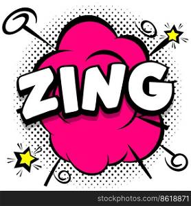 zing Comic bright template with speech bubbles on colorful frames Vector Illustration