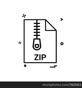 zip file file extension file format icon vector design