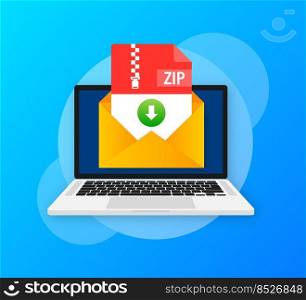 Zip file. Icon for web background design. Email sign. Technology vector illustration. Technology background.. Zip file. Icon for web background design. Email sign. Technology vector illustration. Technology background