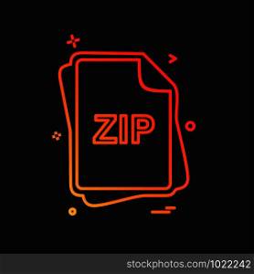 ZIP file type icon design vector