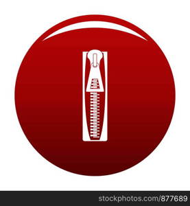 Zip icon. Simple illustration of zip vector icon for any design red. Zip icon vector red
