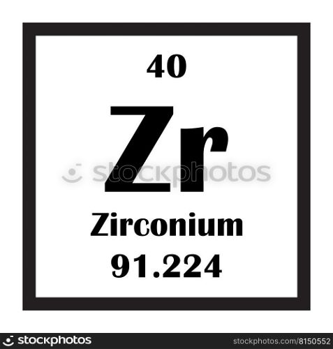 Zirconium chemical element icon vector illustration design