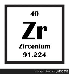 Zirconium chemical element icon vector illustration design