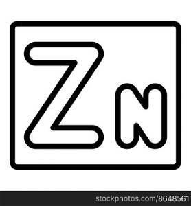 Zn complex icon outline vector. Mineral supplement. Zinc vitamin. Zn complex icon outline vector. Mineral supplement