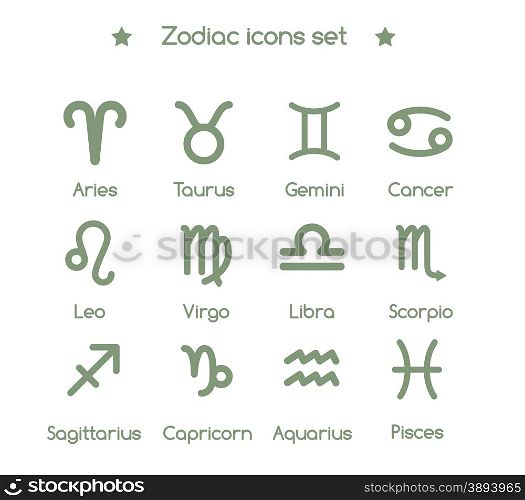 zodiac icons set vector illustration