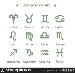 zodiac icons set vector illustration