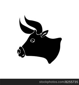 Zodiac sign Taurus silhouette, one of the 12 horoscope signs vector illustration