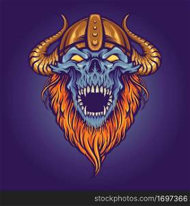 Zombie Angry Skull Horned Helmet Vector illustrations for your work Logo, mascot merchandise t-shirt, stickers and Label designs, poster, greeting cards advertising business company or brands.