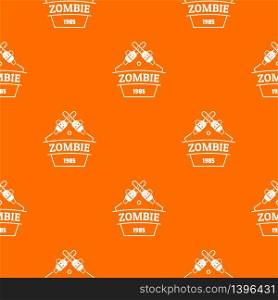 Zombie attack pattern vector orange for any web design best. Zombie attack pattern vector orange