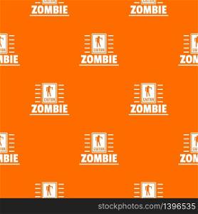 Zombie danger pattern vector orange for any web design best. Zombie danger pattern vector orange