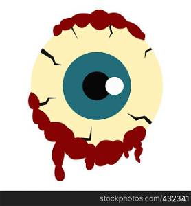 Zombie eyeball icon flat isolated on white background vector illustration. Zombie eyeball icon isolated