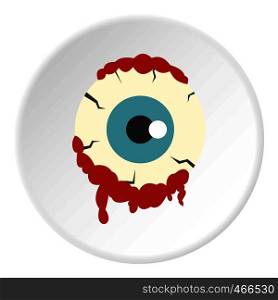 Zombie eyeball icon in flat circle isolated on white background vector illustration for web. Zombie eyeball icon circle