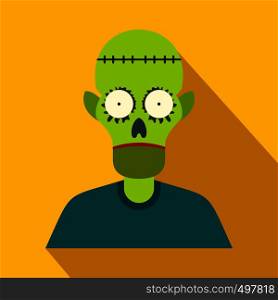 Zombie flat icon with shadow for web and mobile devices. Zombie flat icon with shadow