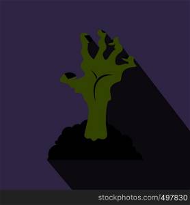 Zombie hand flat icon with shadow for web and mobile devices. Zombie hand flat icon with shadow