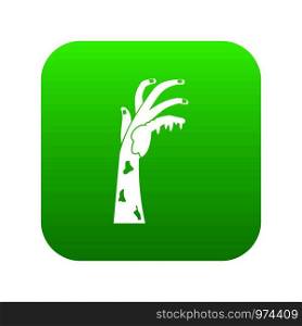 Zombie hand icon digital green for any design isolated on white vector illustration. Zombie hand icon digital green