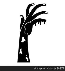 Zombie hand icon. Simple illustration of zombie hand vector icon for web. Zombie hand icon, simple style
