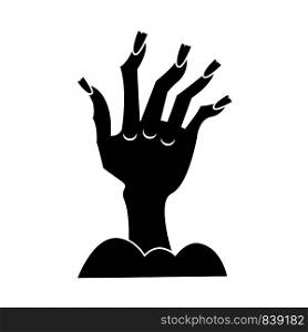Zombie hand icon. Simple illustration of zombie hand vector icon for web design isolated on white background. Zombie hand icon, simple style