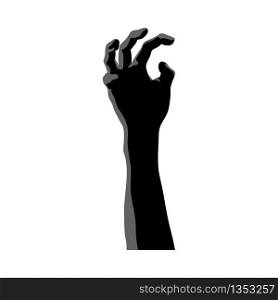 Zombie Hand Over White Background for Creating Halloween Designs. Vector illustration.