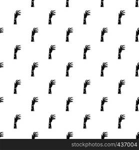 Zombie hand pattern seamless in simple style vector illustration. Zombie hand pattern vector