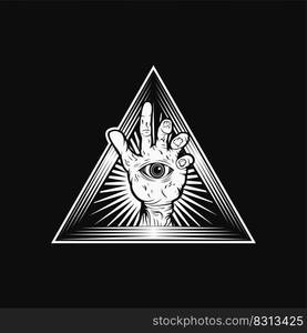 Zombie Hand Triangle vector illustration