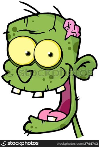 Zombie Head Cartoon Character