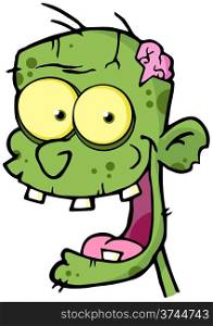 Zombie Head Cartoon Character