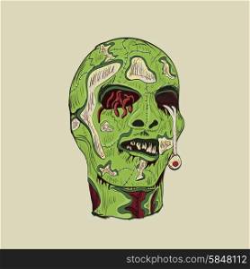 zombie head with brain