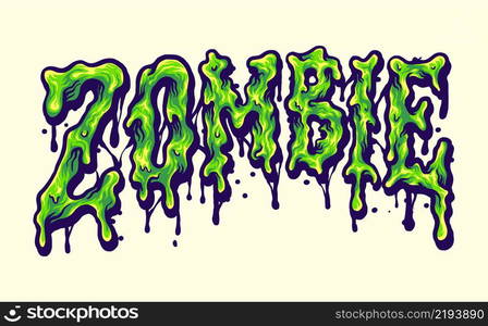 Zombie Horror Typeface Melt Illustrations