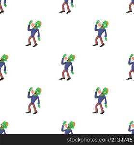 Zombie is eating brains pattern seamless background texture repeat wallpaper geometric vector. Zombie is eating brains pattern seamless vector