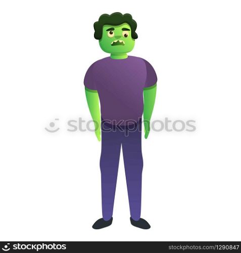 Zombie man icon. Cartoon of zombie man vector icon for web design isolated on white background. Zombie man icon, cartoon style