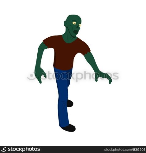Zombie man icon. Isometric of zombie man vector icon for web design isolated on white background. Zombie man icon, isometric style