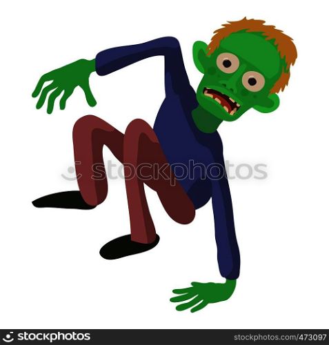 Zombie on the floor icon. Cartoon illustration of zombie vector icon for web. Zombie on the floor icon, cartoon style