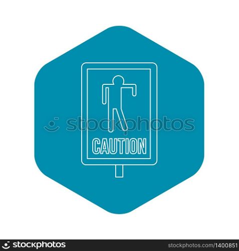 Zombie road sign icon. Outline illustration of zombie road sign vector icon for web. Zombie road sign icon, outline style