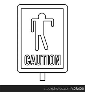 Zombie road sign icon. Outline illustration of zombie road sign vector icon for web. Zombie road sign icon, outline style