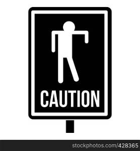 Zombie road sign icon. Simple illustration of zombie road sign vector icon for web. Zombie road sign icon, simple style