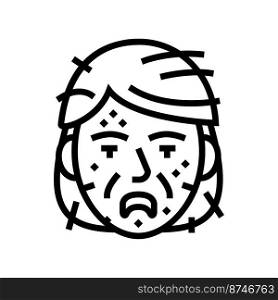 zombie scary line icon vector. zombie scary sign. isolated contour symbol black illustration. zombie scary line icon vector illustration