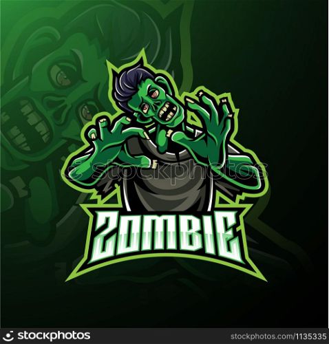 Zombie undead mascot logo design