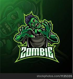 Zombie undead mascot logo design