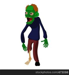 Zombie without a leg icon. Cartoon illustration of zombie vector icon for web. Zombie without a leg icon, cartoon style