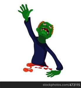 Zombie without lower body icon. Cartoon illustration of zombie vector icon for web. Zombie without lower body icon, cartoon style