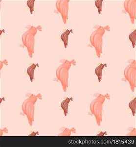 Zoo bird seamless pattern with tropical parrots shapes. Pastel pink tones. Decoratice animal artwork. Perfect for fabric design, textile print, wrapping, cover. Vector illustration.. Zoo bird seamless pattern with tropical parrots shapes. Pastel pink tones. Decoratice animal artwork.