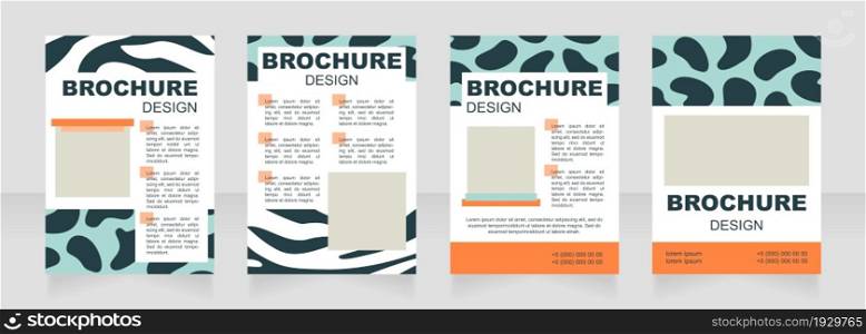 Zoo blank brochure layout design. Creative animal print. Vertical poster template set with empty copy space for text. Premade corporate reports collection. Editable flyer paper pages. Zoo blank brochure layout design