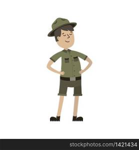 Zookeeper isolated on a white background. Vector cartoon illustration.