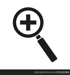 Zoom icon. Magnifying glass plus sign. Vector illustration. Stock image. EPS 10.. Zoom icon. Magnifying glass plus sign. Vector illustration. Stock image.