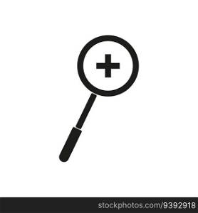 Zoom in icon. Plus magnification lens. Vector illustration. stock image. EPS 10.. Zoom in icon. Plus magnification lens. Vector illustration. stock image.