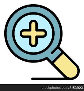 Zoom magnifier icon. Outline zoom magnifier vector icon color flat isolated. Zoom magnifier icon color outline vector