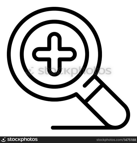 Zoom magnifier icon. Outline zoom magnifier vector icon for web design isolated on white background. Zoom magnifier icon, outline style