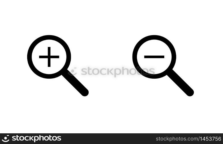 Zoom magnify vector flat icon, lupe glass symbol.