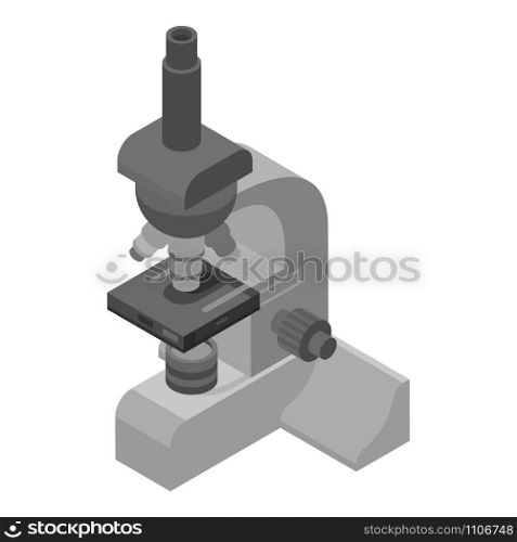 Zoom microscope icon. Isometric of zoom microscope vector icon for web design isolated on white background. Zoom microscope icon, isometric style