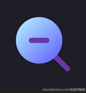 Zoom out transition flat gradient fill ui icon for dark theme. Video editing menu. Footage effect. Pixel perfect color pictogram. GUI, UX design on black space. Vector isolated RGB illustration. Zoom out transition flat gradient fill ui icon for dark theme